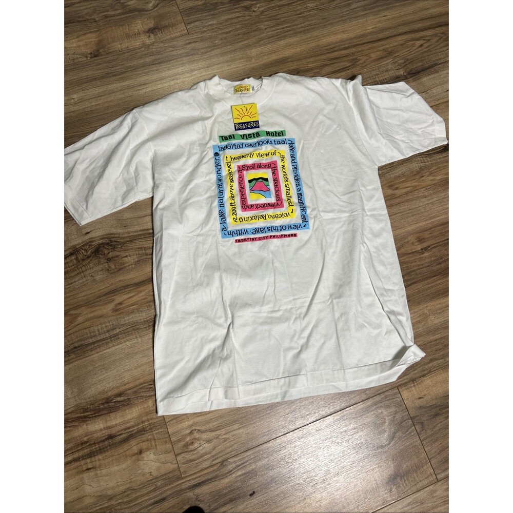 Treasures Vintage T Shirt Teal Vista Hotel Tagaytay Single Stitch Size XL NWT